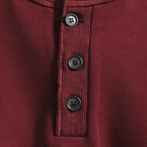 ヘビーウェイト シンプル ヘンリーネックTシャツ（4Colors）250748