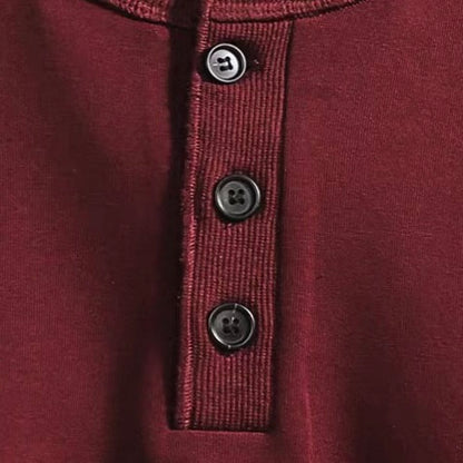 ヘビーウェイト シンプル ヘンリーネックTシャツ（4Colors）250748