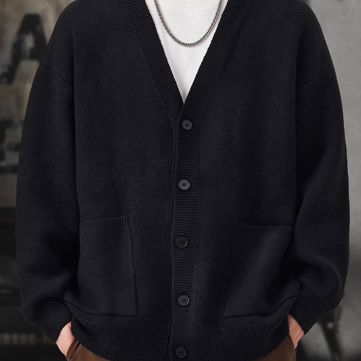 Vネック ポケット付カーディガン（3Colors）251070