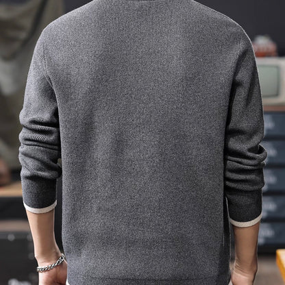 フェイクレイヤード シンプル セーター（3Colors）251009