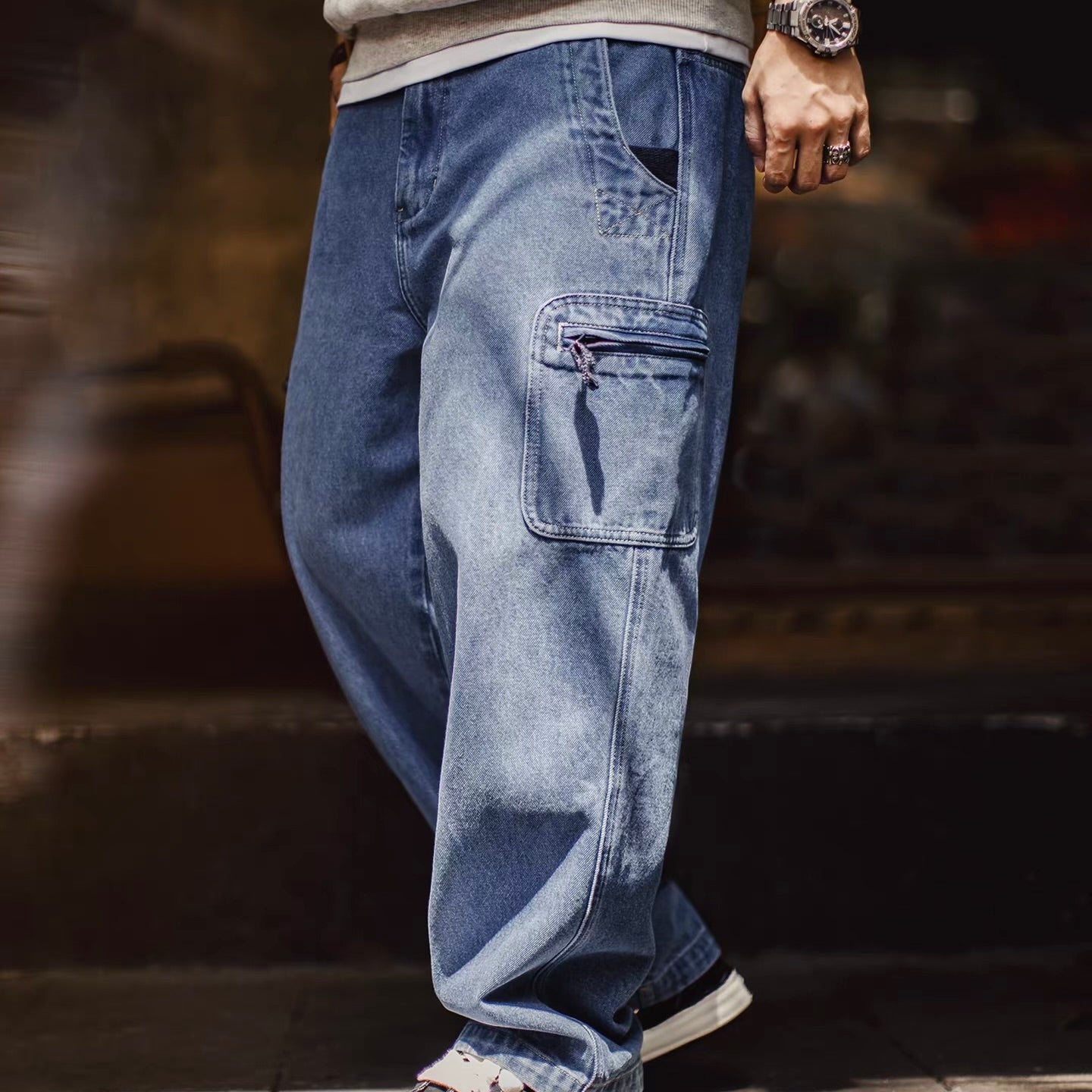 カーゴポケット ウォッシュドデニムパンツ（1Color）260002