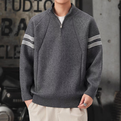 ラインデザイン ハーフジップ セーター（3Colors）251078