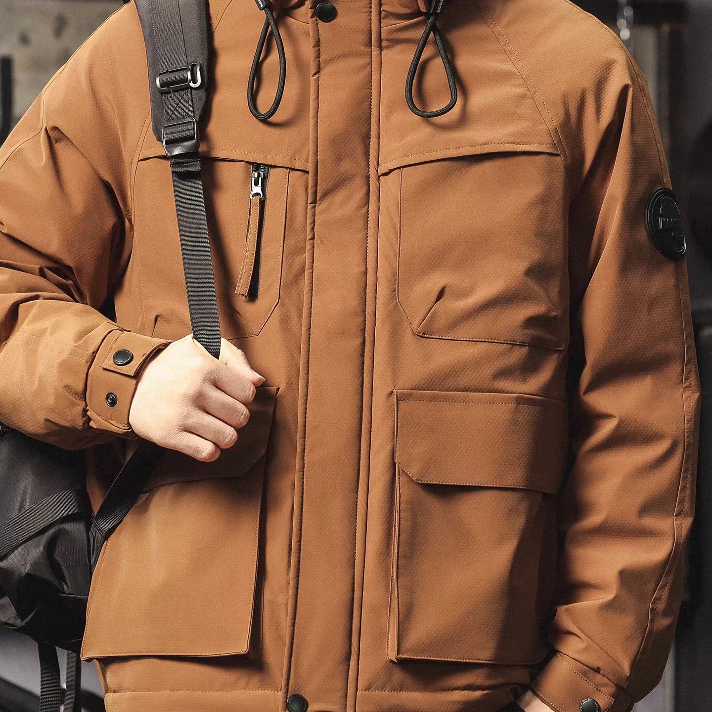 マルチポケット フード付 ワークダウンジャケット（3Colors）251043