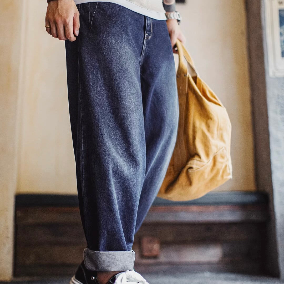 デザインポケット付 ワイドデニムパンツ（1Color）250938