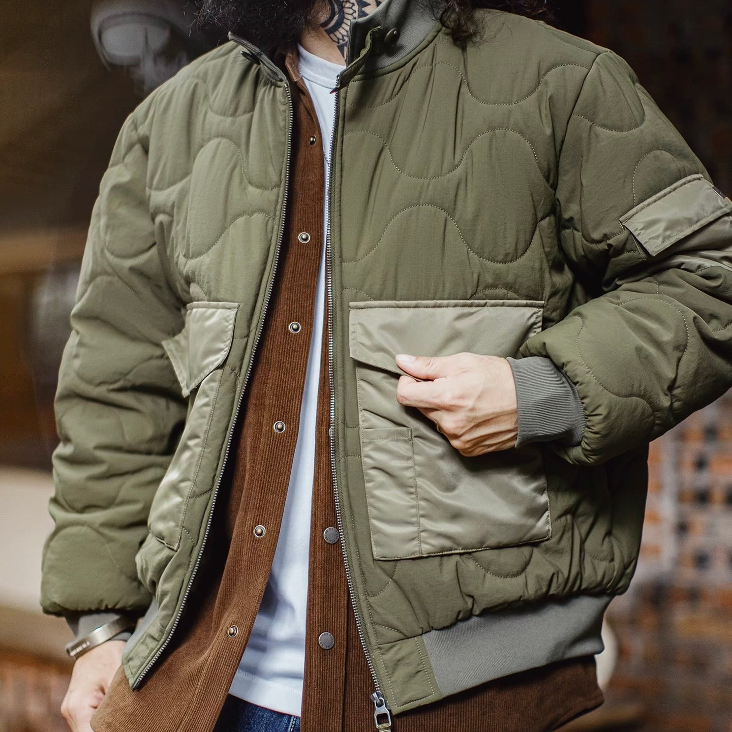 M-51 スタンドカラー キルトジャケット（1Color）250967