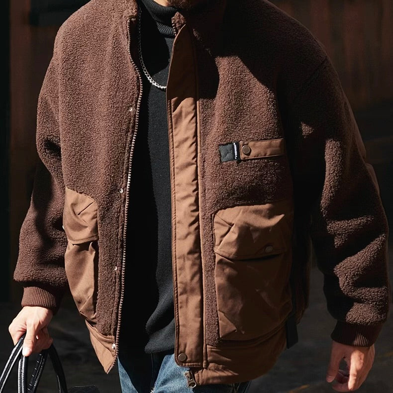 異素材MIX スタンドカラー ワークジャケット（2Colors）250931