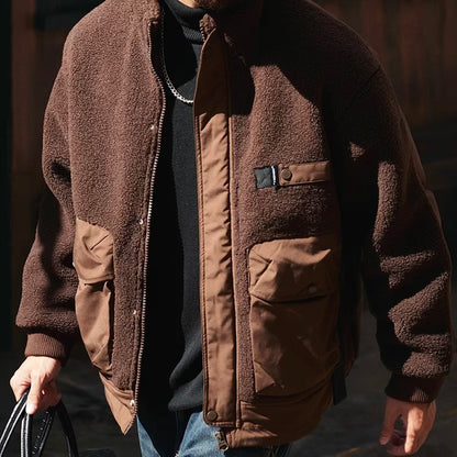 異素材MIX スタンドカラー ワークジャケット（2Colors）250931