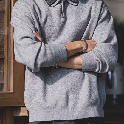 フェイクレイヤード ポロカラー セーター（2Colors）251050