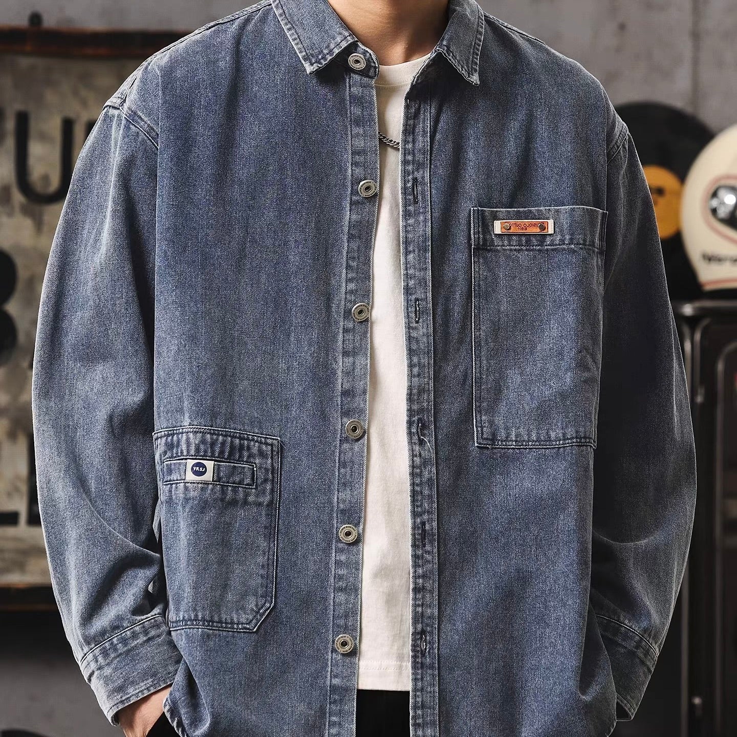 レトロ ウォッシュドデニムシャツ（3Colors）260069