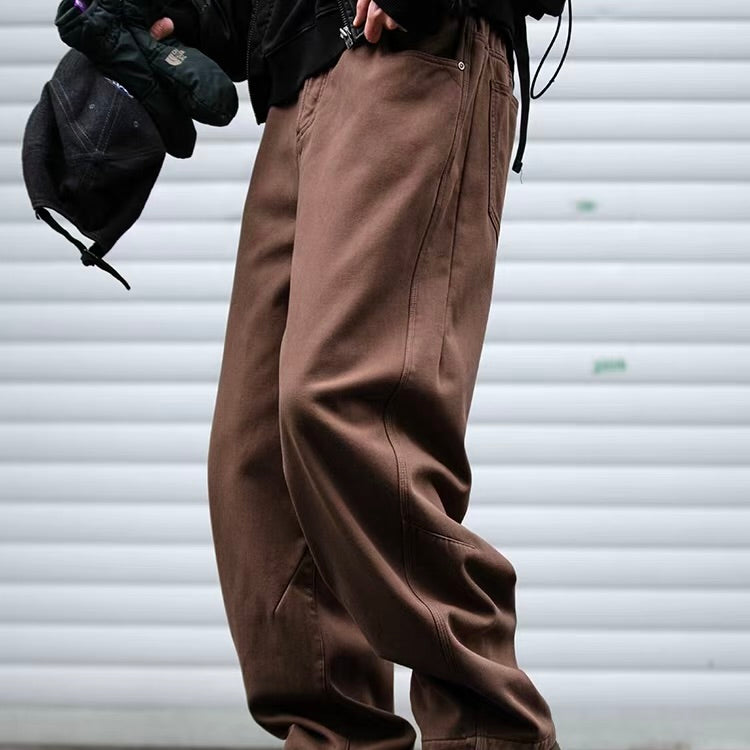 裏起毛 ワイドテーパード カジュアルパンツ（5Colors）260007