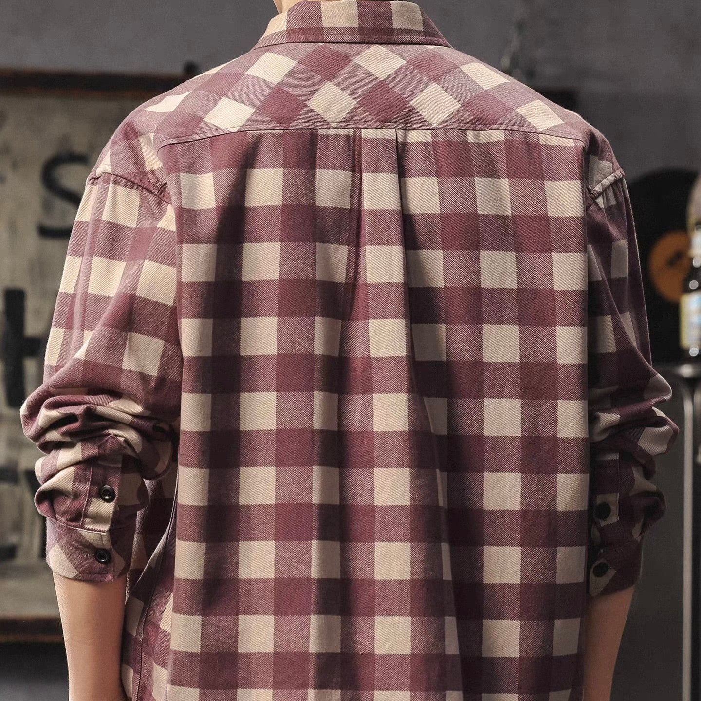 レトロ ギンガムチェック 長袖シャツ（1Color）260101