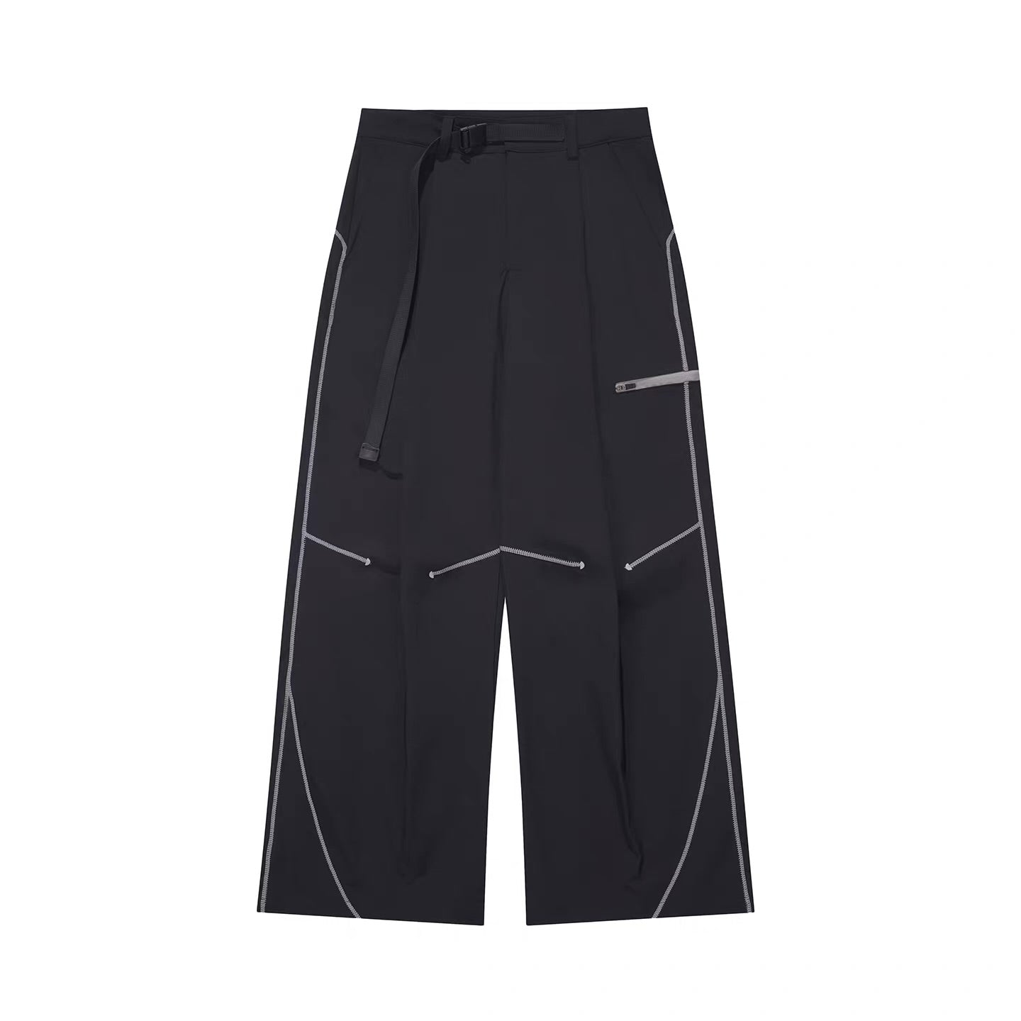 ロングベルト付 ステッチ ワイドパンツ（3Colors）260503