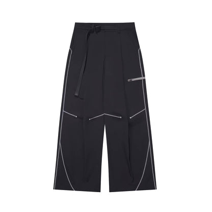 ロングベルト付 ステッチ ワイドパンツ（3Colors）260503