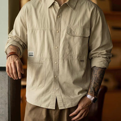 ポケット付 ワンポイントロゴ ワークシャツ（3Colors）260213