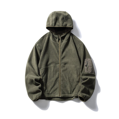 パッチポケット付 フリースフーディー（5Colors）250966