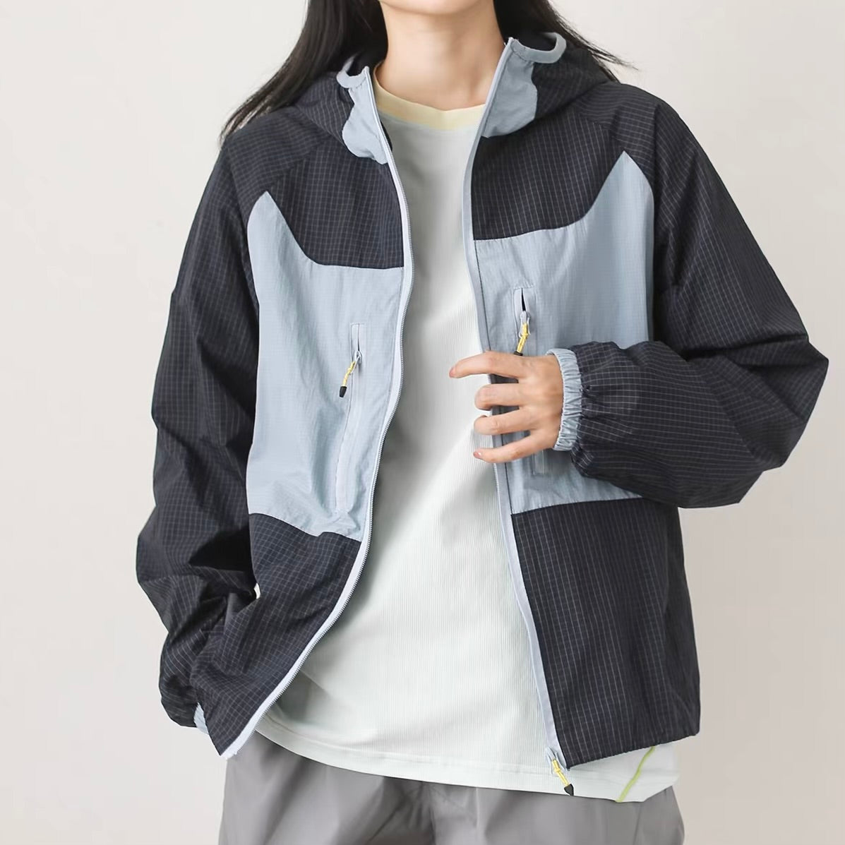 バイカラー メッシュ フード付ジャケット（4Colors）260678