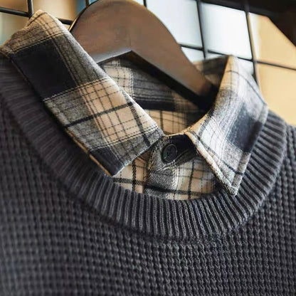 フェイクレイヤード ニット プルオーバー（1Color）250852