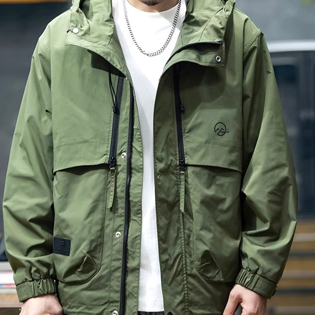 防風 フード付カジュアルジャケット（3Colors）251022