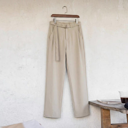 共布ベルト付 ストレートパンツ（2Colors）260085