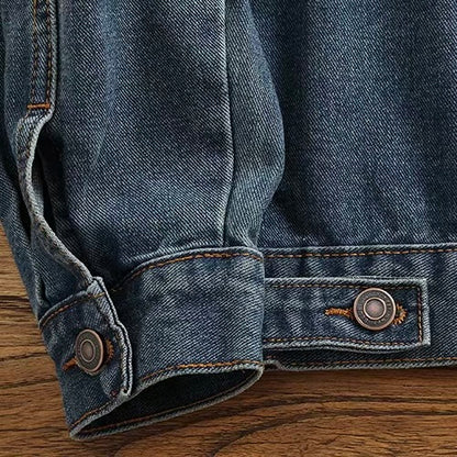 コーデュロイ襟 ウォッシュドデニムジャケット（1Color）240583