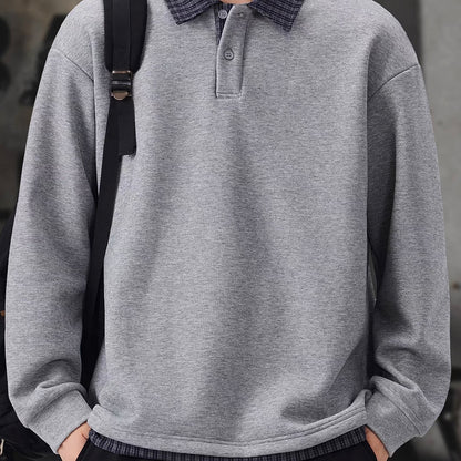 フェイクレイヤード ポロカラー プルオーバー（3Colors）251095