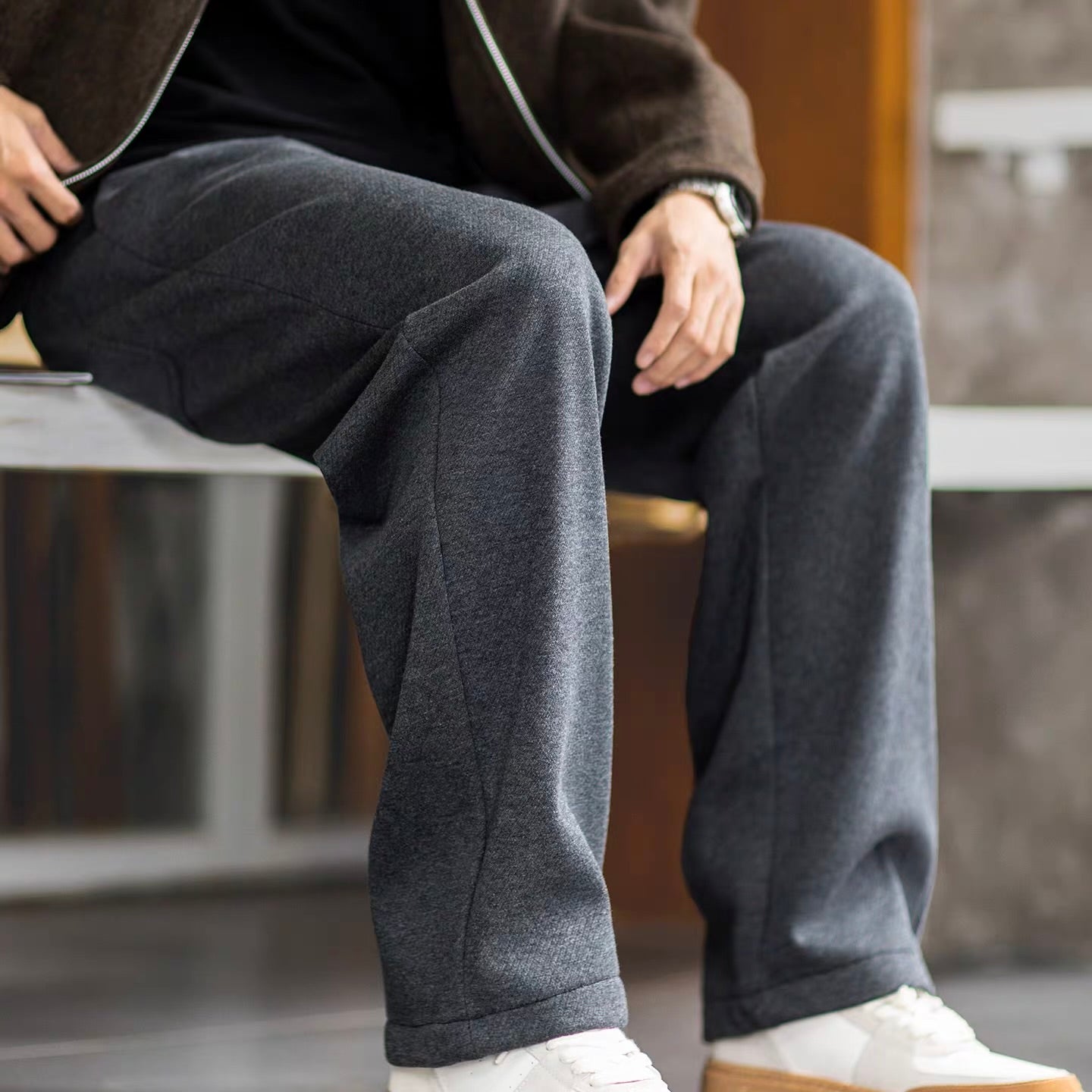 裏起毛 ワイドストレート カジュアルパンツ（2Colors）251049