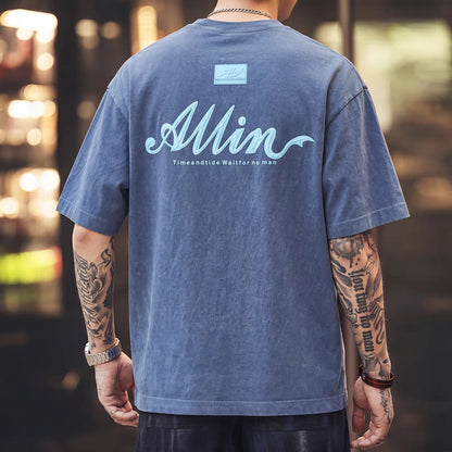 ダメージ ウォッシュ加工 プリントTシャツ（5Colors）260520