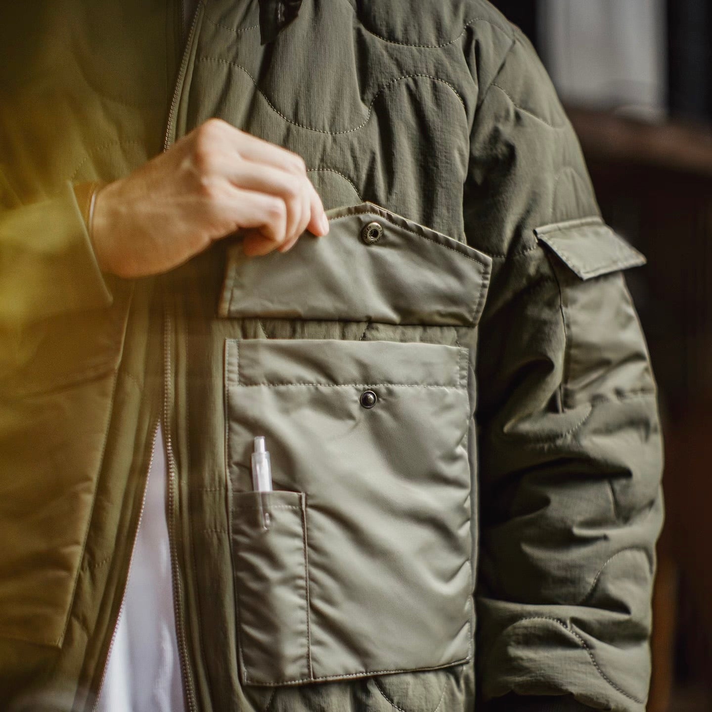 M-51 スタンドカラー キルトジャケット（1Color）250967