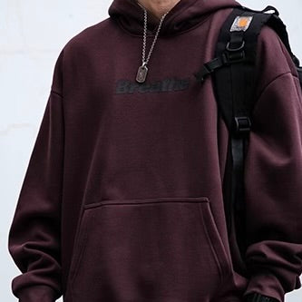 裏起毛 ロゴ入り プルオーバーフーディー（3Colors）251013