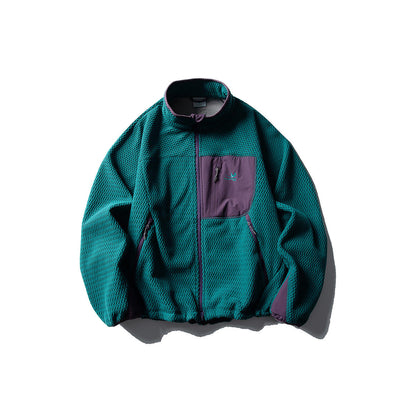 パッチポケット付 スタンドカラー フリースジャケット（5Colors）250730