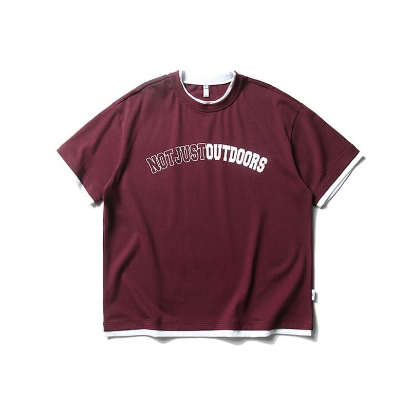 アーチロゴ レトロ フェイクレイヤードTシャツ（3Colors）- B595