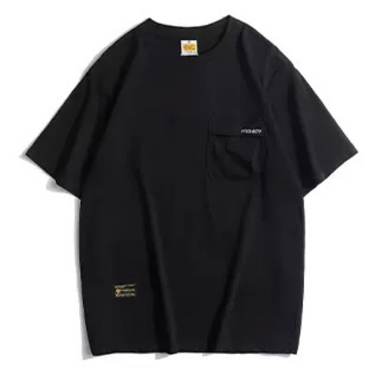 刺繍入りフラップポケット付 シンプル 半袖Tシャツ（5Colors）- A948
