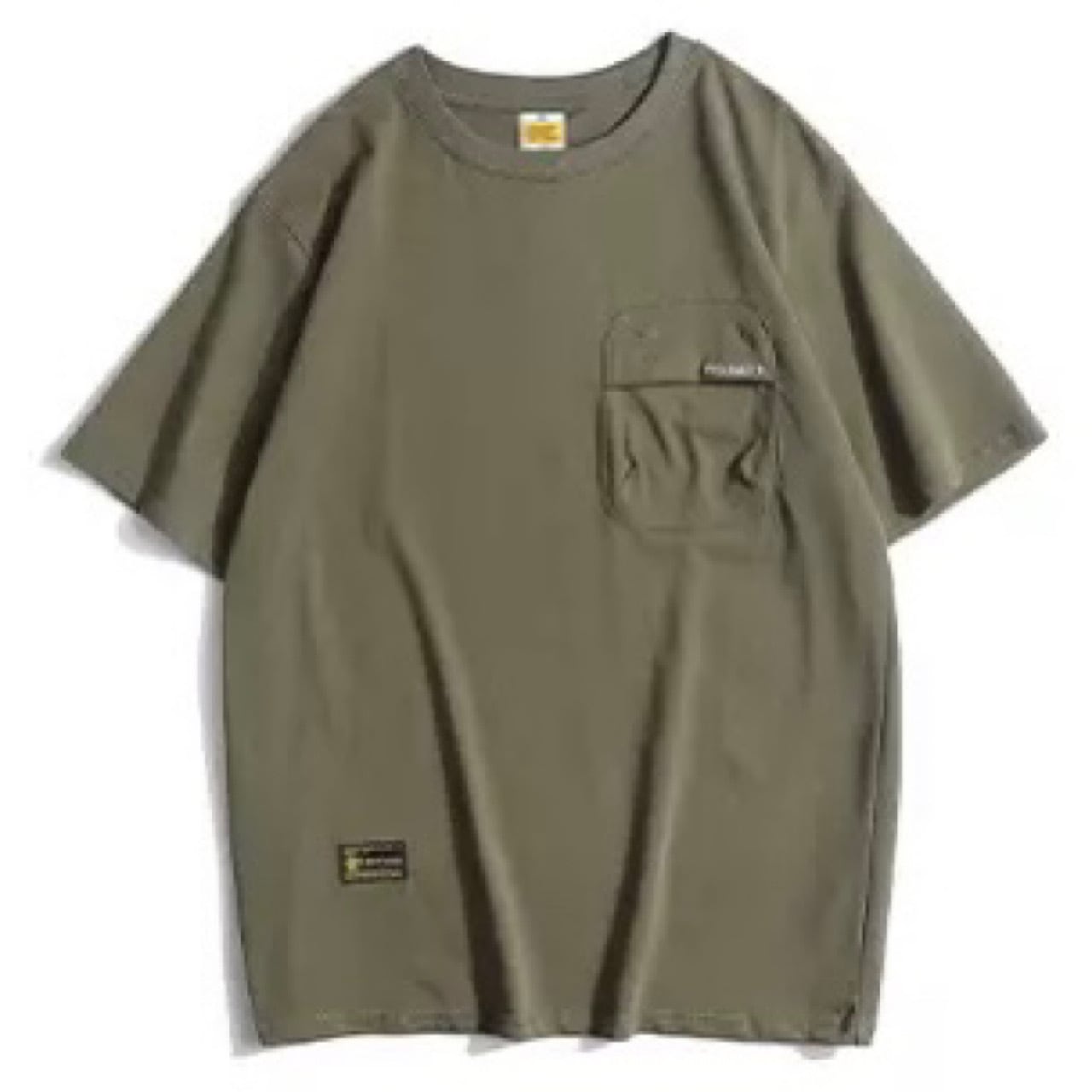 刺繍入りフラップポケット付 シンプル 半袖Tシャツ（5Colors）- A948